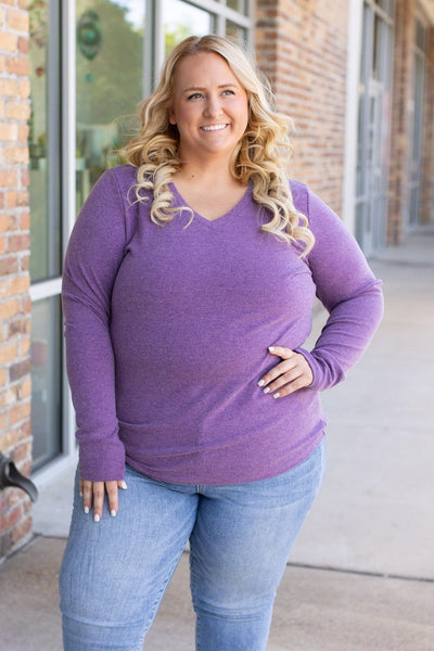 Leah Long Sleeve Top - Purple | Women's Top